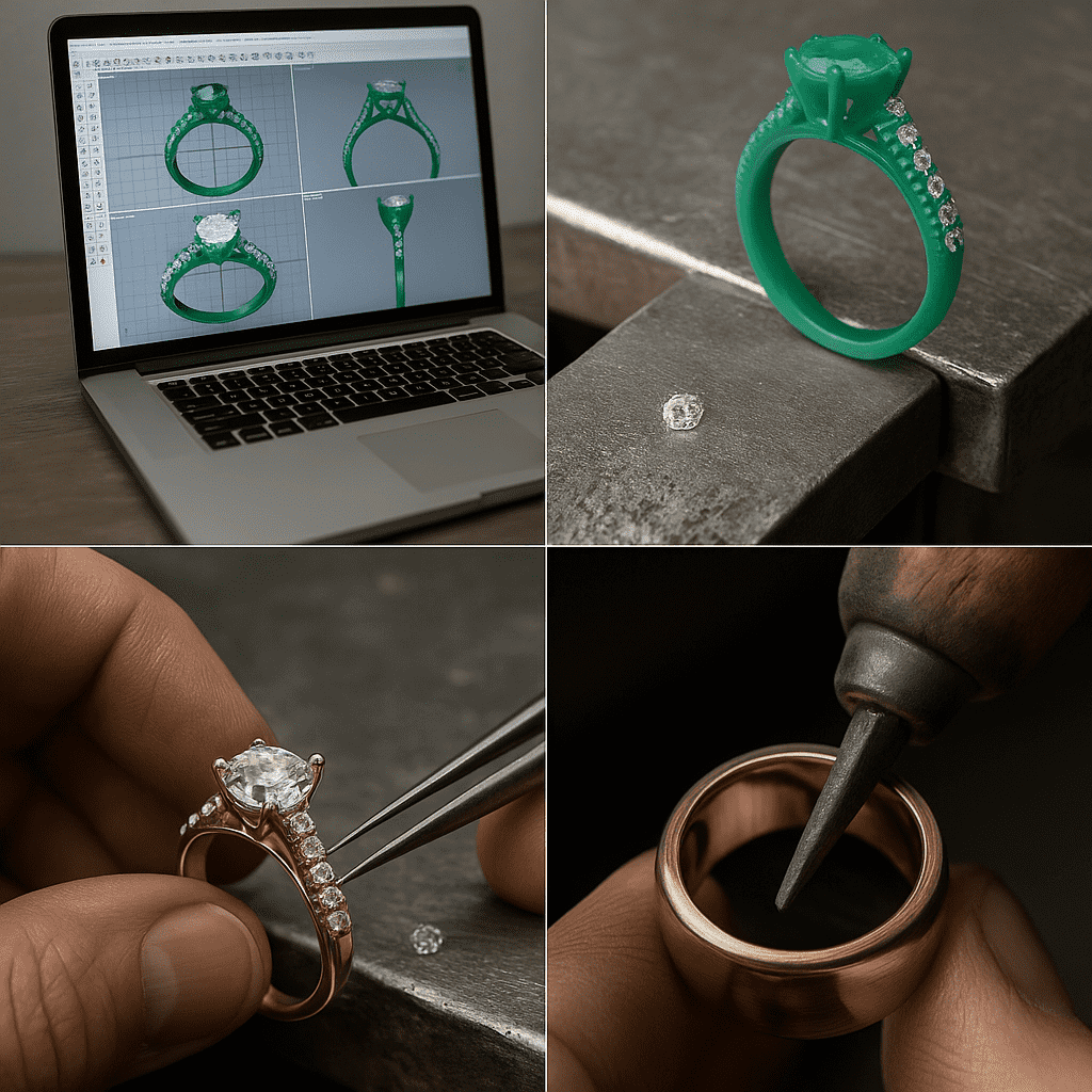 3D CAD jewelry design and wax model