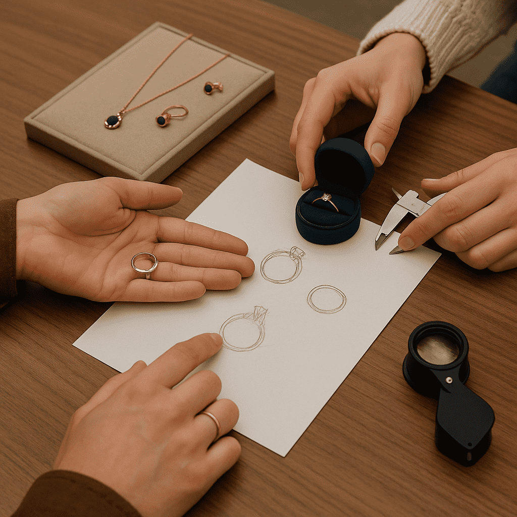 Jewelry design consultation at Gem Design Jewelers Buffalo NY